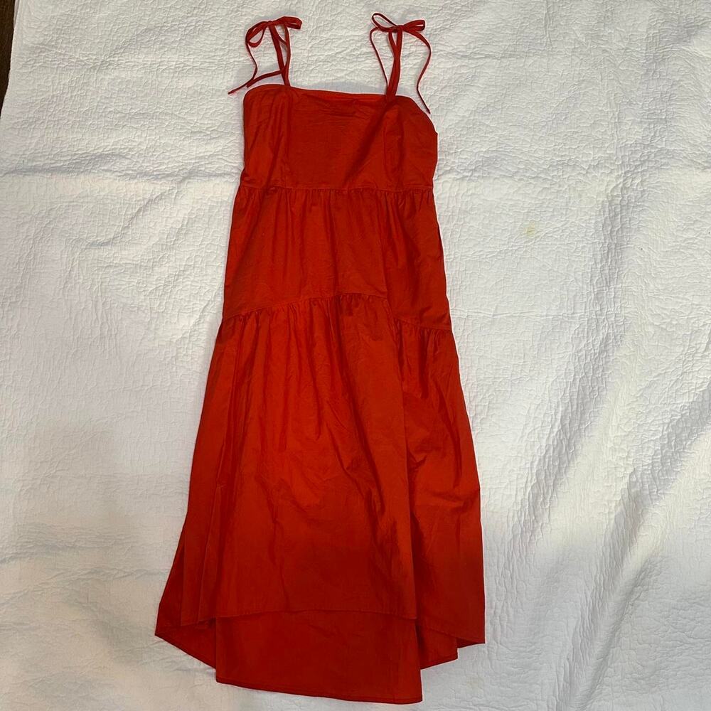 WHO WHAT WEAR dark orange midi dress